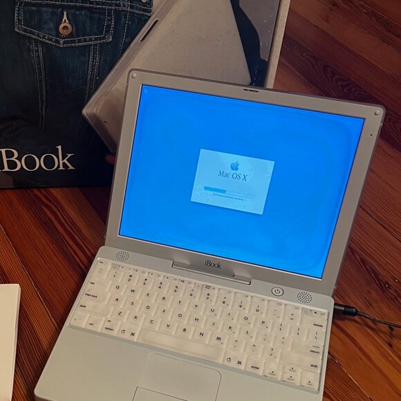 Apple iBook M6497 G3 MAC OS X 500/128/10Gw/Box Working Vtg